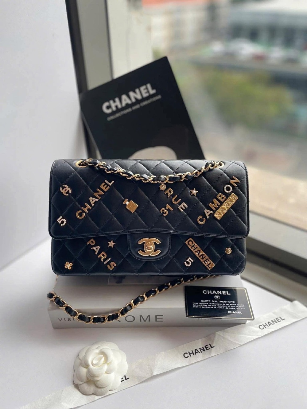 CHANEL Black Quilted Leather  Gold Accents

Classic style! - Picture 3 of 12